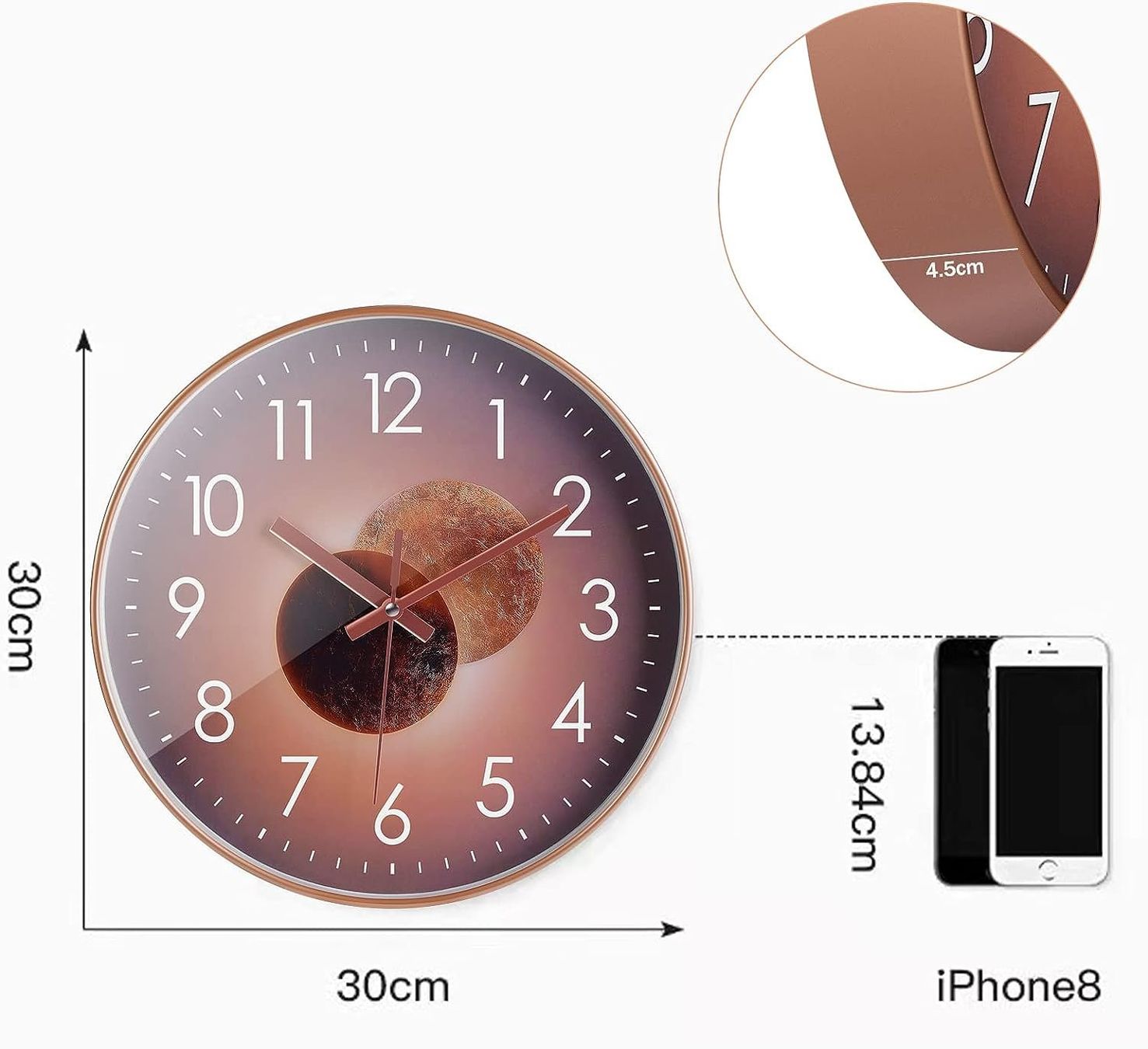 Stand- & Wanduhren: 30cm Modern Quartz Lautlos Wanduhr – Neu und originalverpackt aus Nuglar von SaleRitter 5
