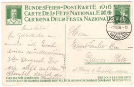 BF-Karte 1916 mit Stempel BASEL 1.8.1916