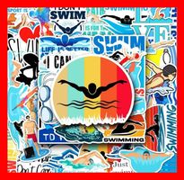 schwimmen Crawl Brust Schmettlering Wasser 50 tlg Stickerset