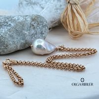 Barockperlen-Kette – Sterling Silber rosévergoldet