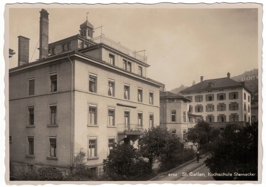 Cartoline postali: St. Gallen, Kochschule Sternacker, gelaufen 1938 – Usato da Frauenfeld venduto da POML