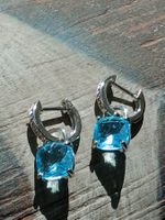 Ohrringe Silber mit Zirkon hellblau