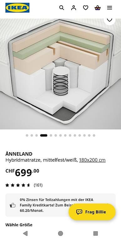 Matelas: Ikea Anneland Matratze 180x200 – D'occasion à Hofstetten ZH par Gischis 2