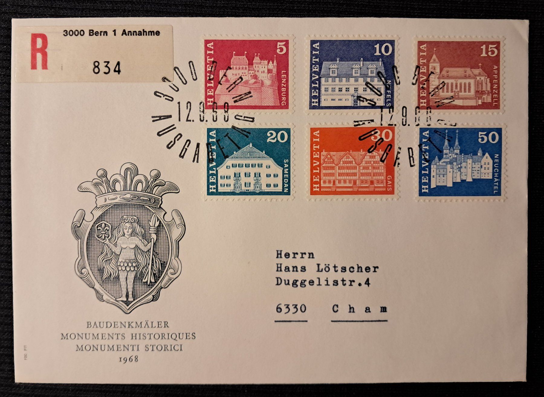 Alle Briefmarken: R-FDC - ET 12.9.68 BERN – Gebraucht aus Ponto Valentino von giorgia06