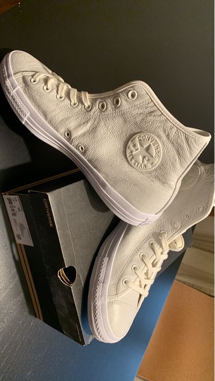 Weisse Converse All Star High-Top aus Leder, Grösse 48 (Neu und ...