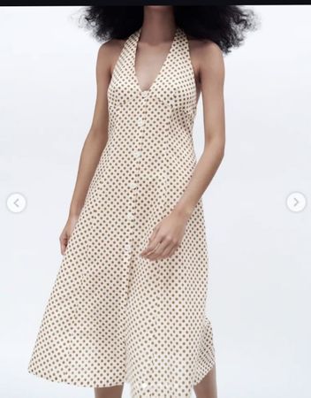 Zara Polka Dot Midikleid – Damen, M