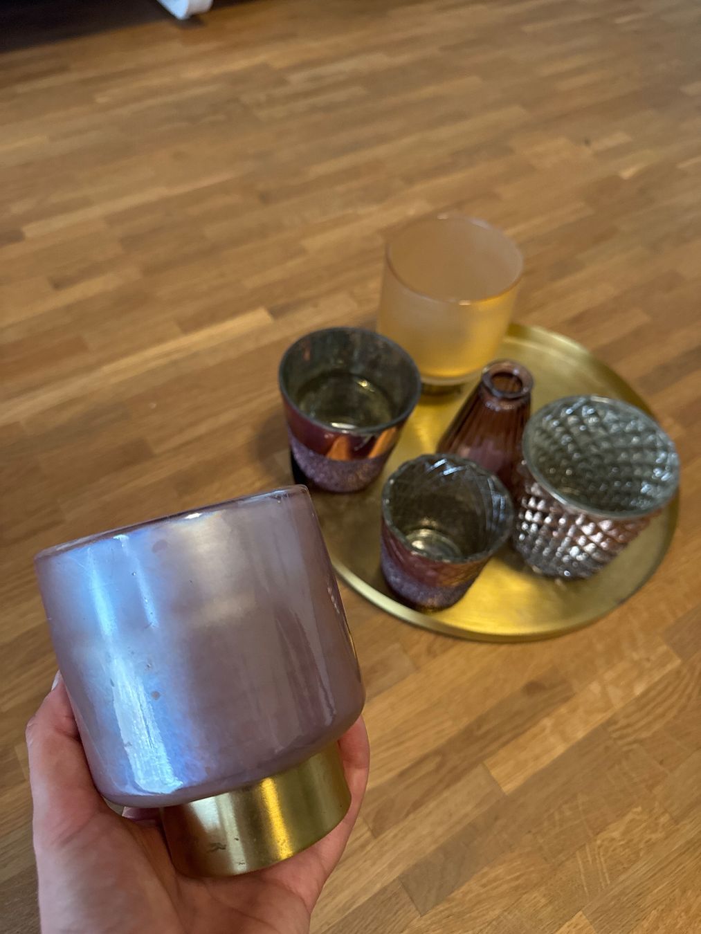 Alle Dekorationen: Dekoplatte gold mit Teelichter – Gebraucht aus Aarau von Gulianora 3