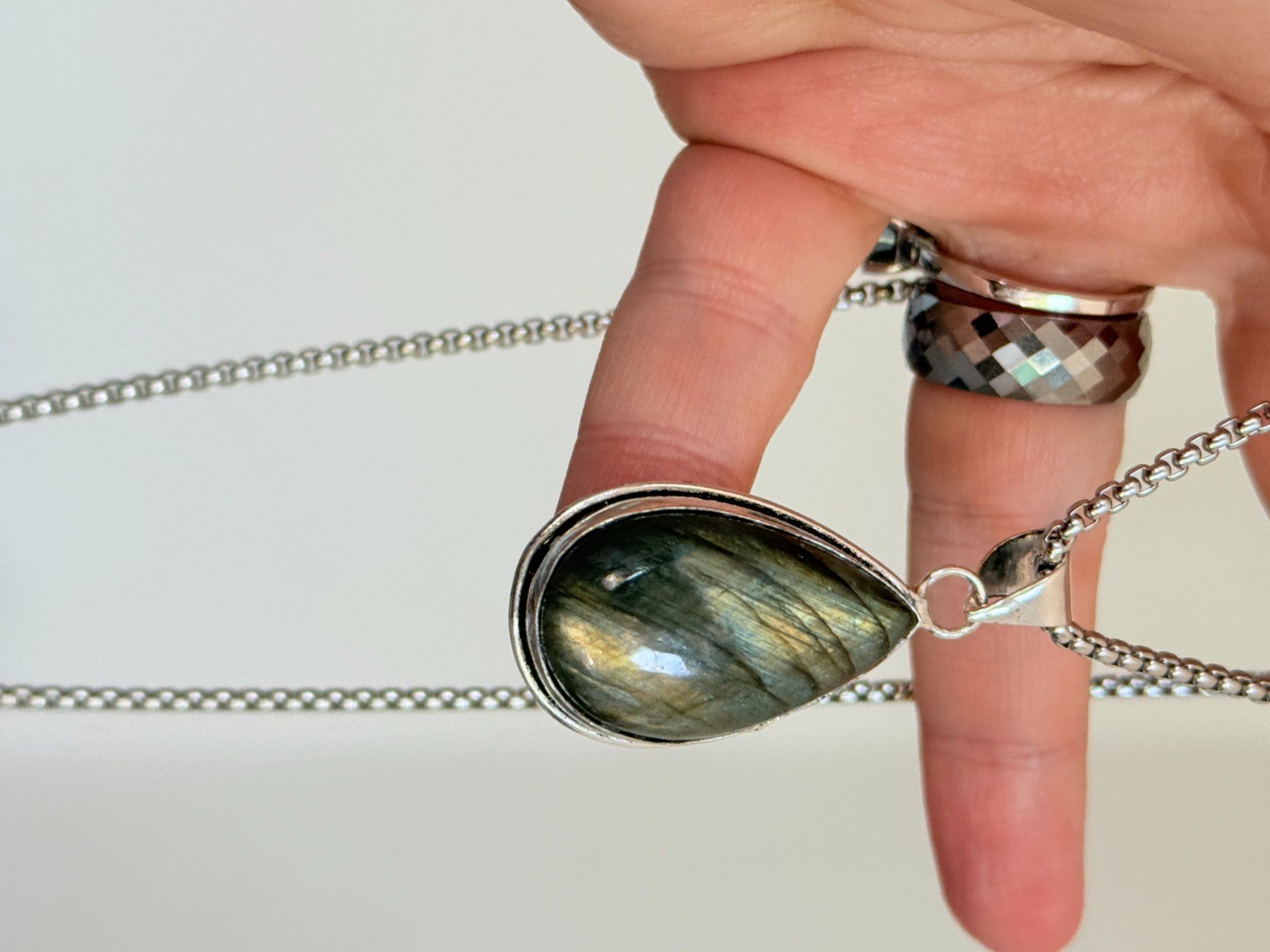 Catenine: Collier Labradorite, neuf, jamais porté! – Nuovo e nell'imballaggio originale da Genève venduto da AWWA 4