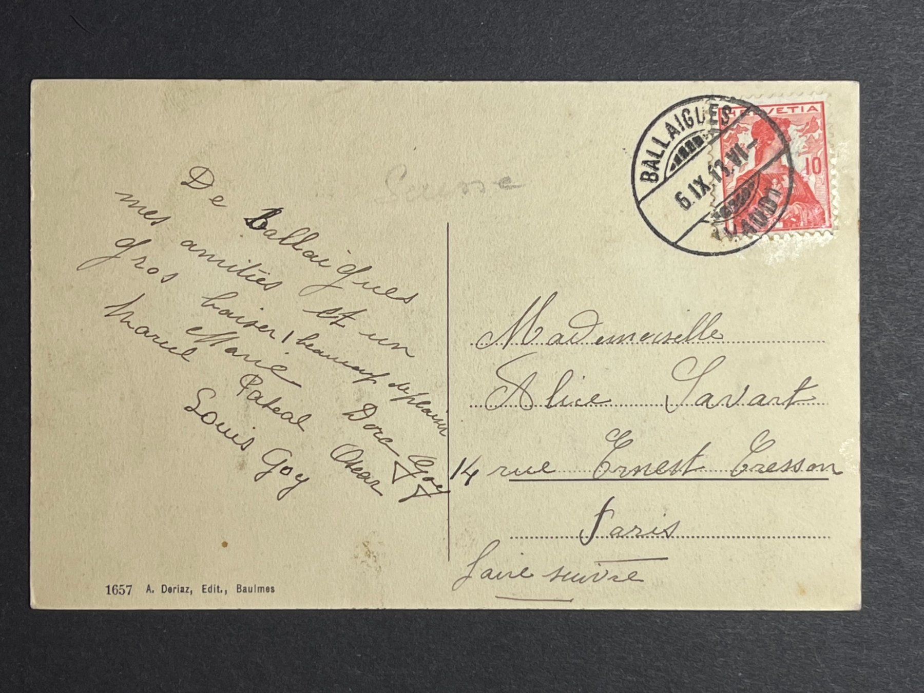 Cartoline postali: Ballaigues – Usato da Steg VS venduto da _vinci_ 1
