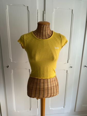 PRIMARK - T-Shirt gelb "happy" XS