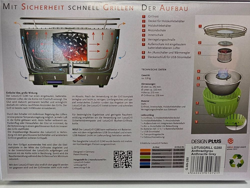Lotusgrill Grills: Lotus Grill Holzkohletischgrill Original Ø 29cm – Neu und originalverpackt aus Koppigen von Mail-House 3