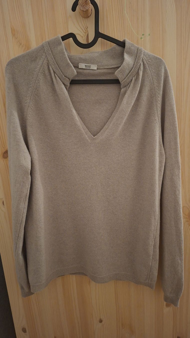 Maglioni & Felpe: WOOD Wolle, Kaschmir,Seide Pullover, Beige,Hellbraun Gr. S – Usato da Basel venduto da Lovintage