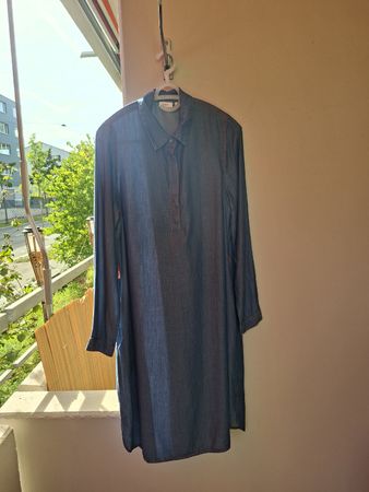 Hemdenkleid Jeansoptik langarm blau guter Zustand