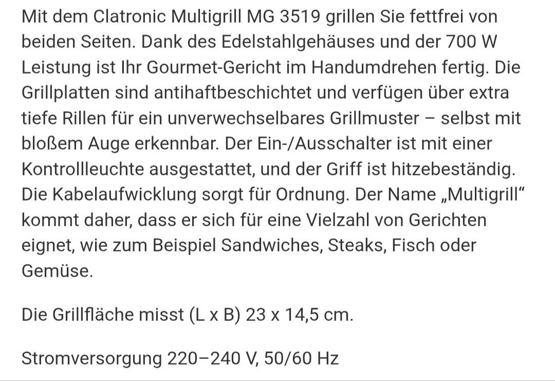 Elettrodomestici da cucina: Multigrill - Kontaktgrill - Panini - Toaster uvm. – Usato da Illnau venduto da mimi0303 7