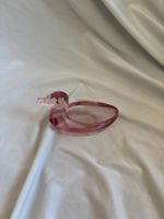 Schale Ente Glas rosa Dekoration guter Zustand