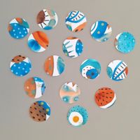 16 Papierkreise bemalt Aquarell zum Basteln / Scrapbooking