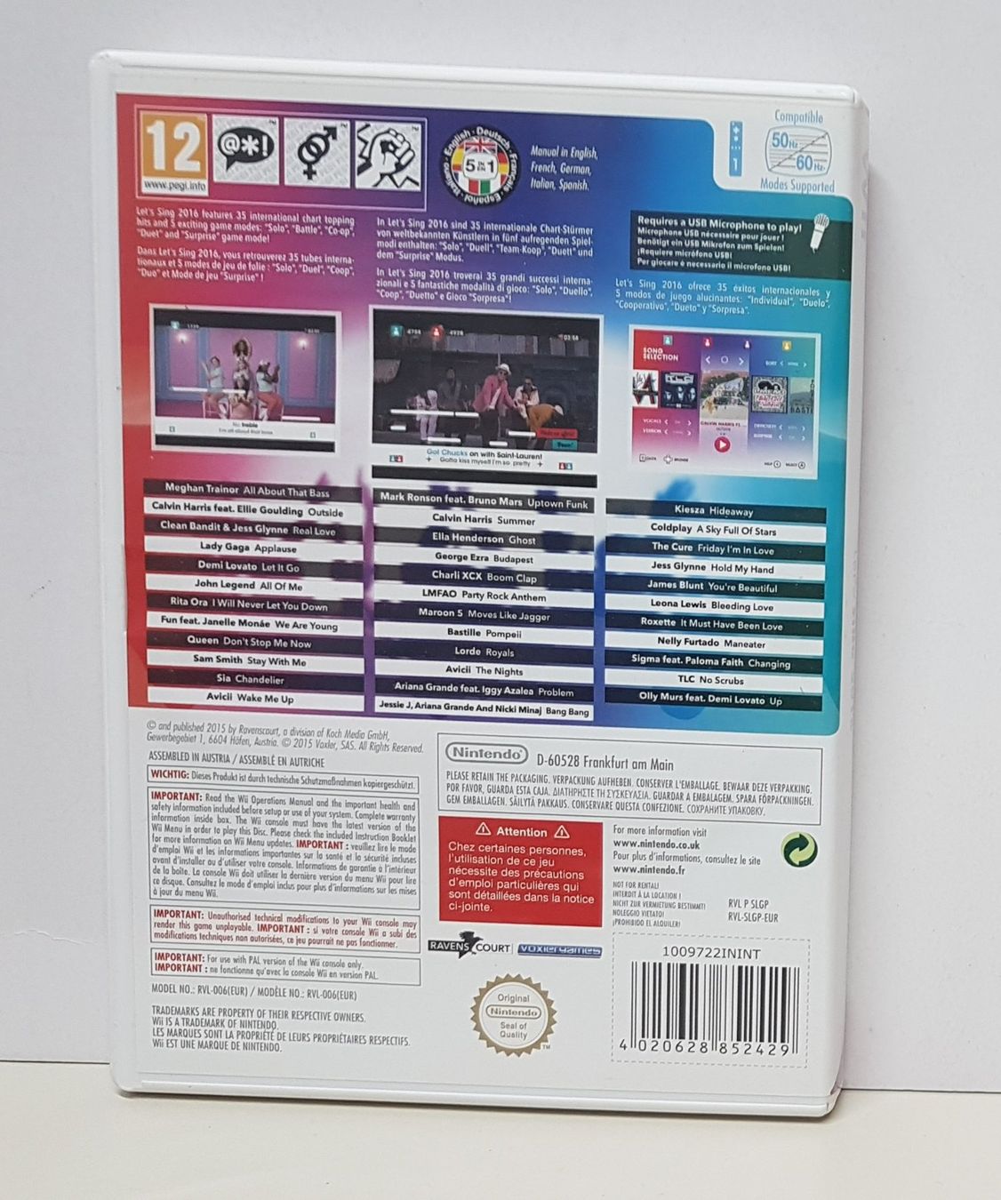 Nintendo Spiele: Let's Sing 2016  35 Internationale Charts-Stürmer    für Wii – Gebraucht aus Schüpfheim von Games_Spielkonsolen 3
