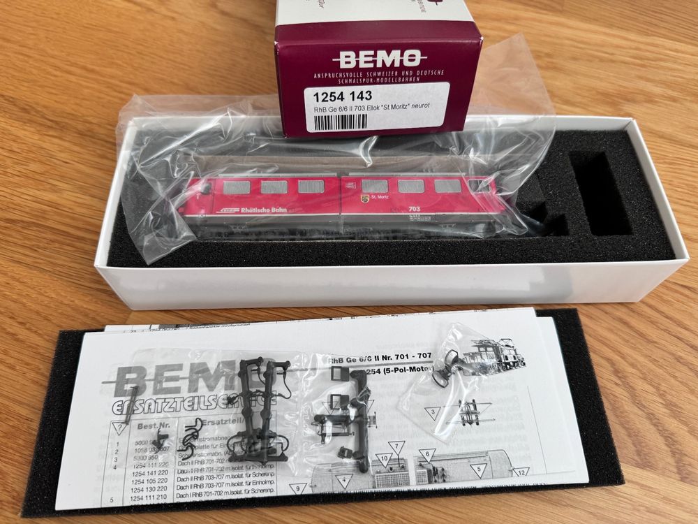 Bemo Modelleisenbahnen: Bemo 1254 143 RhB Ge 6/6 St. Moritz H0m Elok – Gebraucht aus Basel von szbdsfrjs 1