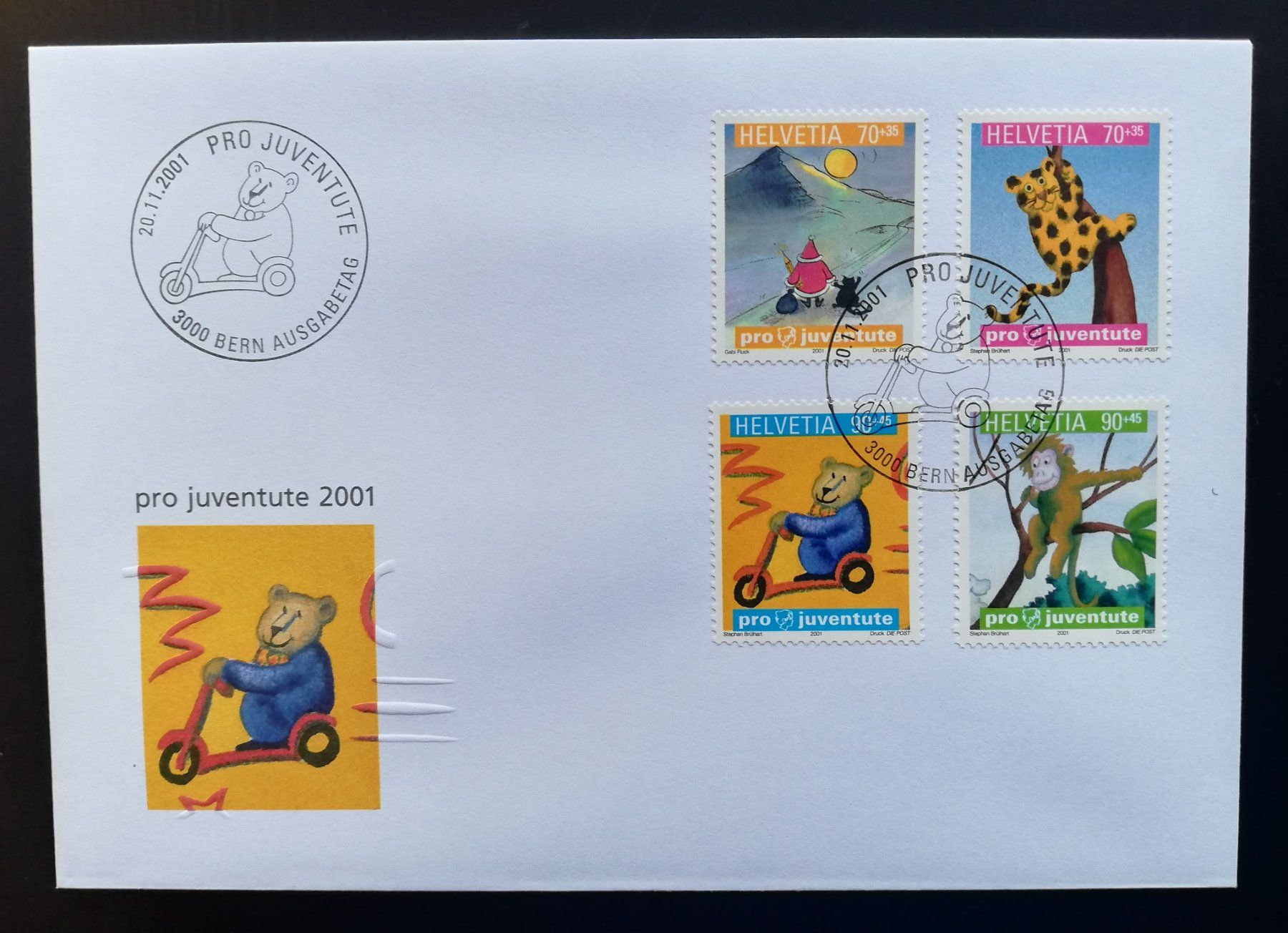 Tous les timbres: Schweiz FDC Pro Juventute 2001 Weihnachtsmarke -Kinderbücher – D'occasion à Gümligen par Fairseriver
