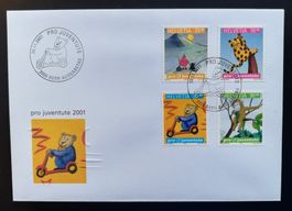 Schweiz FDC Pro Juventute 2001 Weihnachtsmarke -Kinderbücher