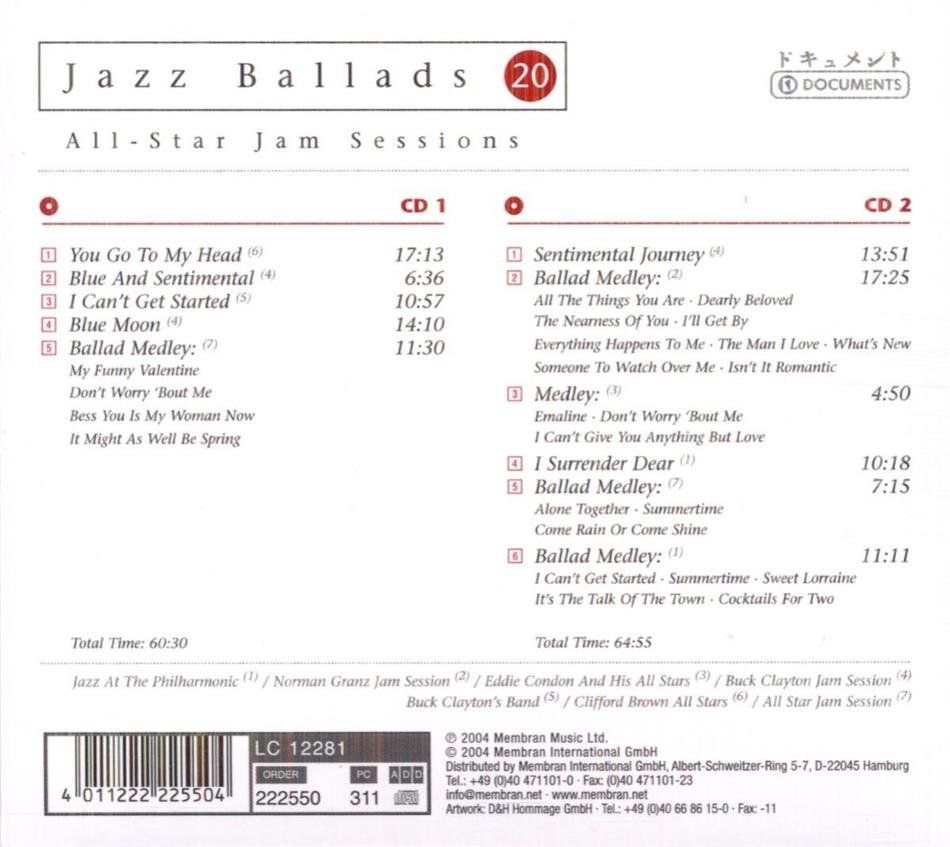 CD: All-Star Jam Sessions JAZZ BALLADS 2CD – Usato da Kandergrund venduto da Sososo 1