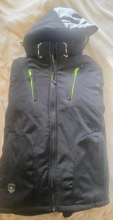 GENSTER Winterjacke Skijacke XXL schwarz mit Kapuze & Fleece