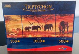 Puzzle Triptychon Safari / Elefanten 2000 Teile