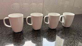4x IKEA FÄRGRIK Tassen / Becher weiss 25 cl