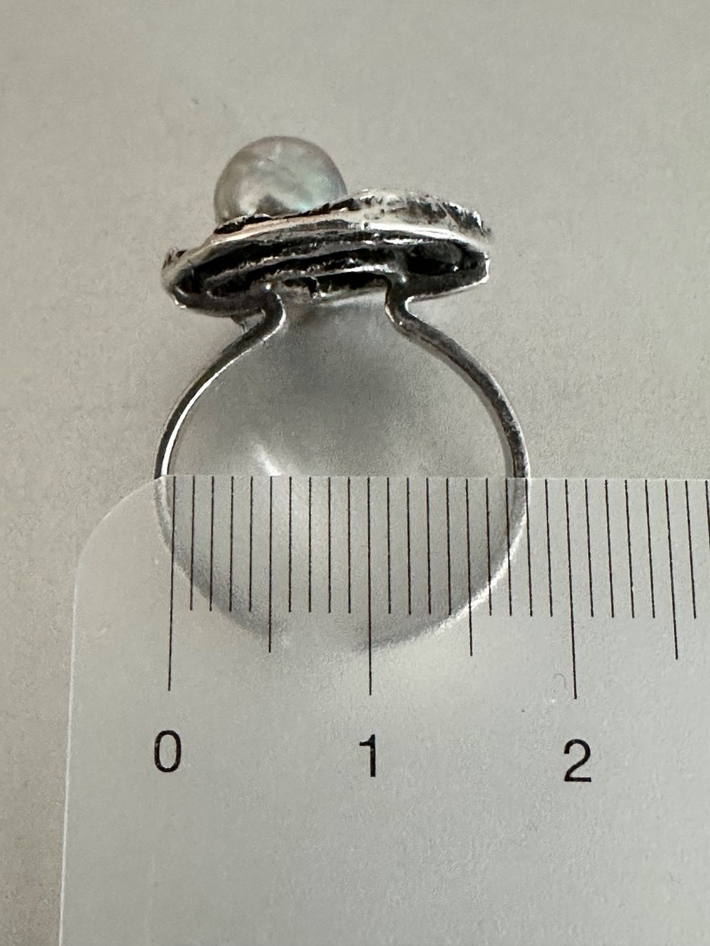 Anelli: Vintage 800er Silber Ring mit Perle, Perli – Usato da Onex venduto da Antiqueshow 3