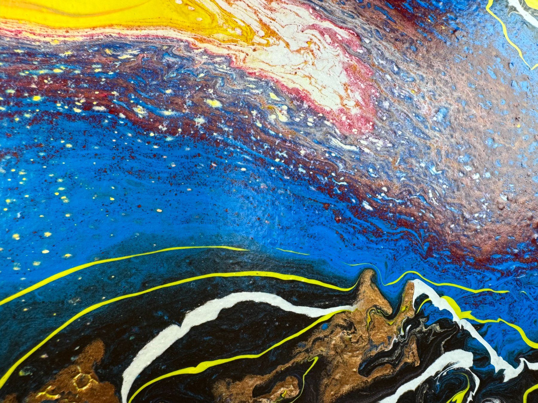 Dipinti: Acryl-Flüssigmalerei, Sechseck – Usato da Schlieren venduto da MayaSheng1983 1