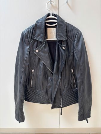 Veste en cuire noir veritable