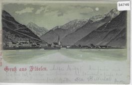 Gruss aus Flüelen - Mondschein-Litho