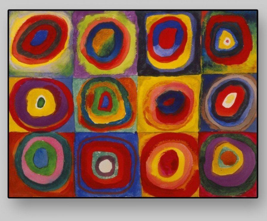 Dipinti: Kandinsky, Farbstudie quadrate, 93x70cm – Usato da Verbier venduto da Plav_