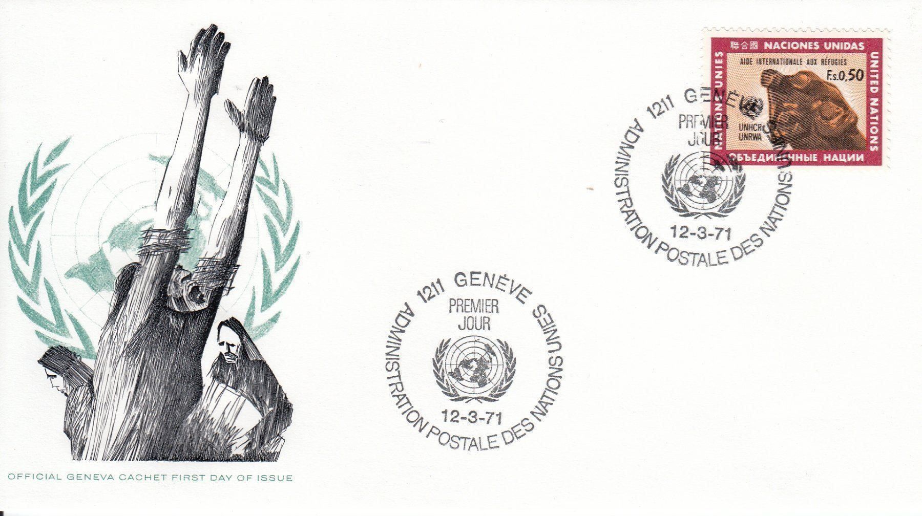 Tutti i francobolli: 1971 5 FDC Admin. Postale UNO Genève – Usato da Spreitenbach venduto da Mustang_1105 2