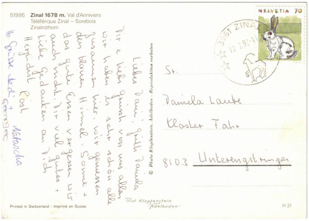 Cartoline postali: Zinal - Luftseilbahn Sorebois – Usato da Binningen venduto da Mountainrider 1