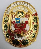 Original peruanische Polizei Metall Abzeichen, Neu, Rar!