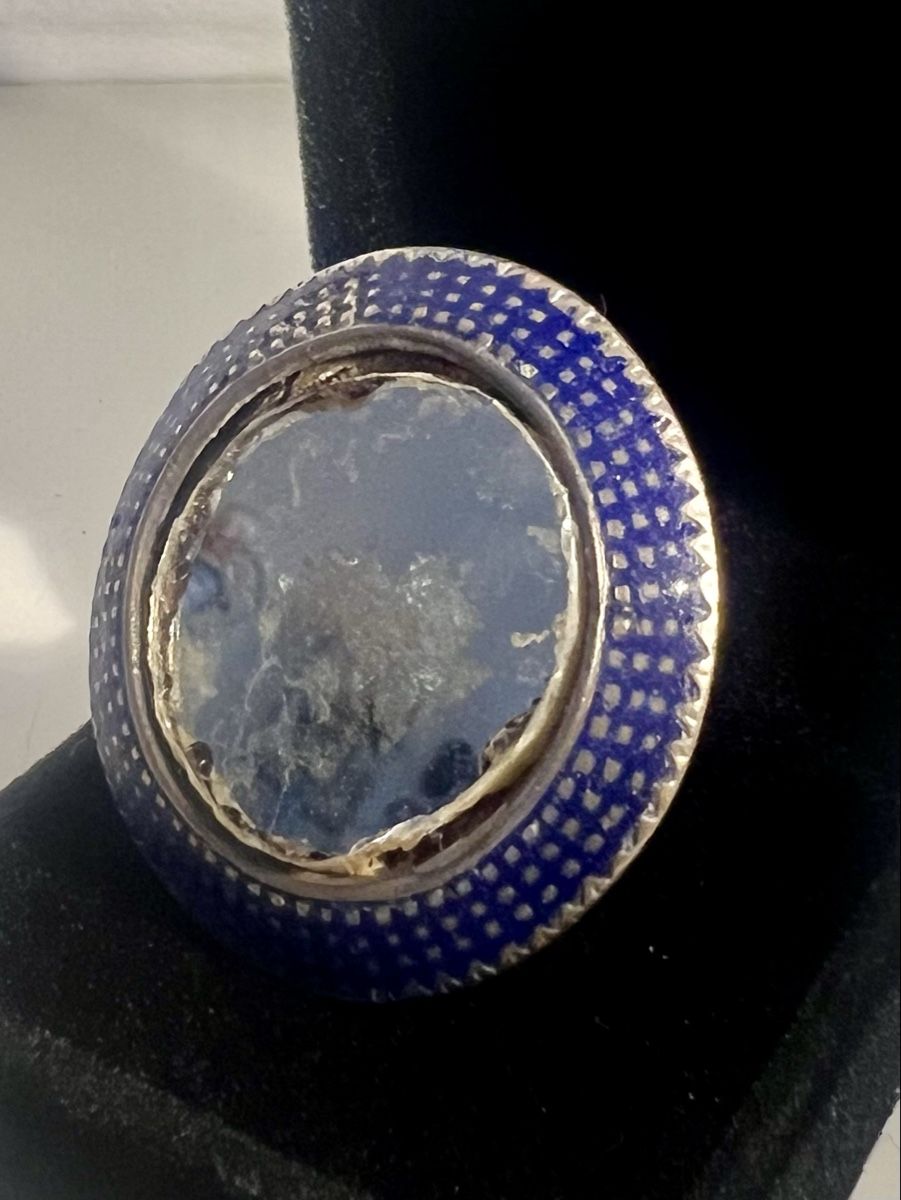 Anelli: Bague MULTAN argent a émail bleu  profond, pièce rare – Usato da Genève venduto da DELIRBEADS 2