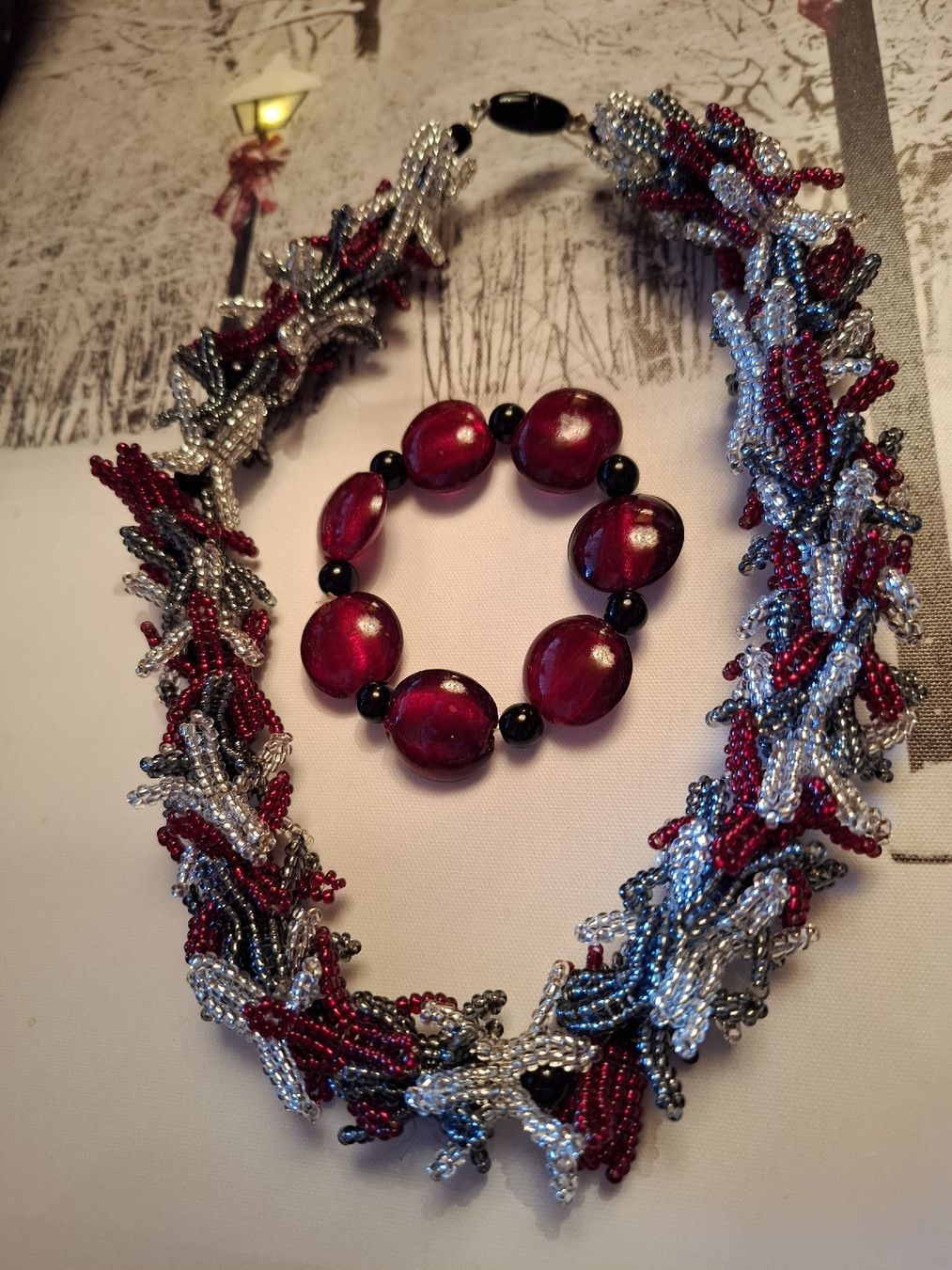Sonstiger Schmuck: HANDGEFERTIGTE PERLENKETTE MIT ARMBAND – Neu (gemäss Beschreibung) aus Gretzenbach von schibaya