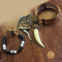 Schmuck Konvolut Ethno Boho mit Zahnanhänger – Surfer/Hippie