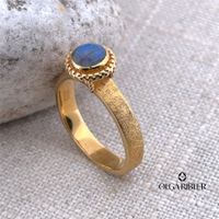 Silber Ring 925 mit Labradorite Grösse 57