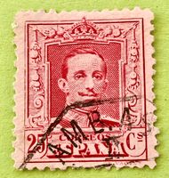 Briefmarken aus Spanien 1922 Koning Alfons XIII gestempelt