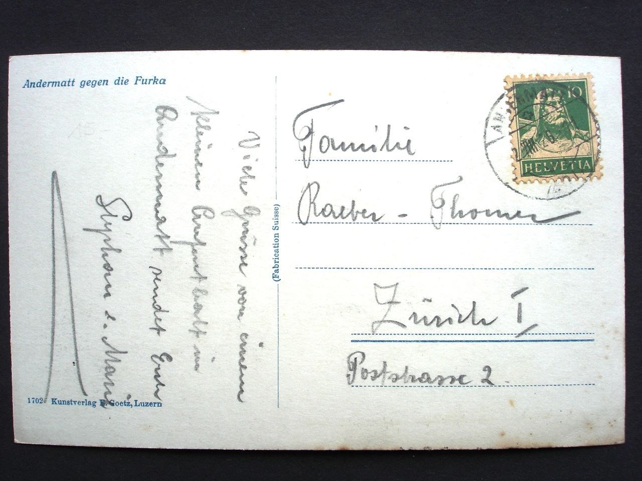 Cartoline postali: ANDERMATT gegen die Furka – Usato da Jona venduto da philajona 1