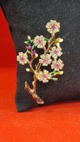 🌸🌺 Hübsche Brosche, neuwertig, Blüten-Motiv, goldig 🌸🌺