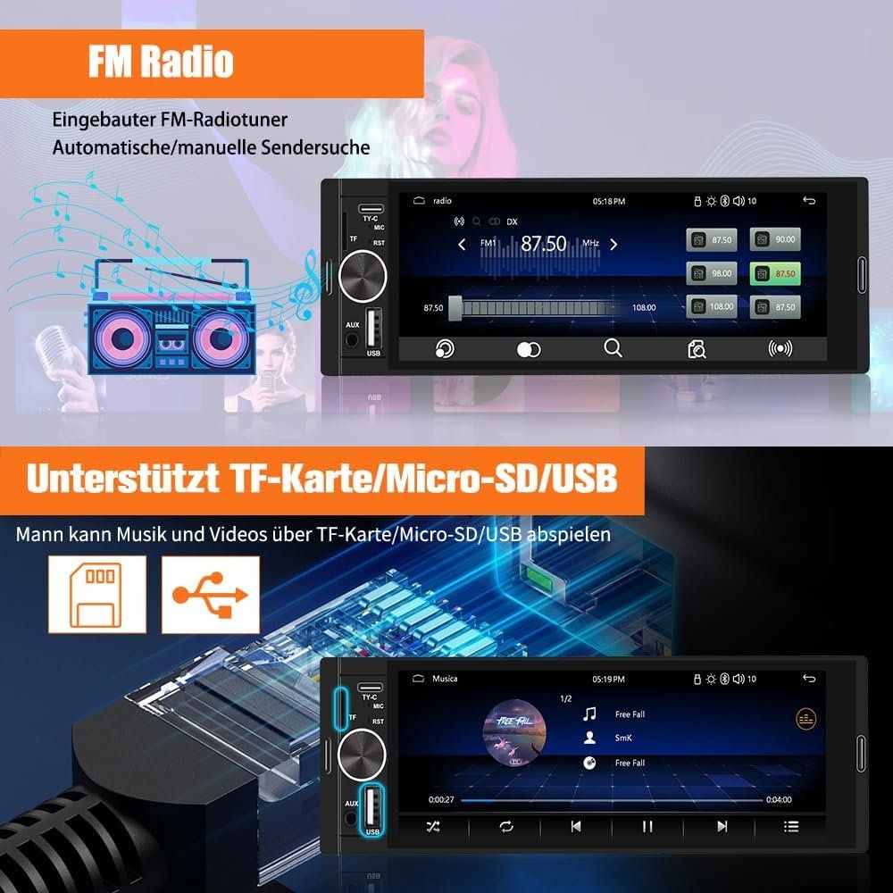 Radio: Junsun 1 DIN Autoradio CarPlay Android Auto – Nuovo e nell'imballaggio originale da Suhr venduto da SchnapperCH 4