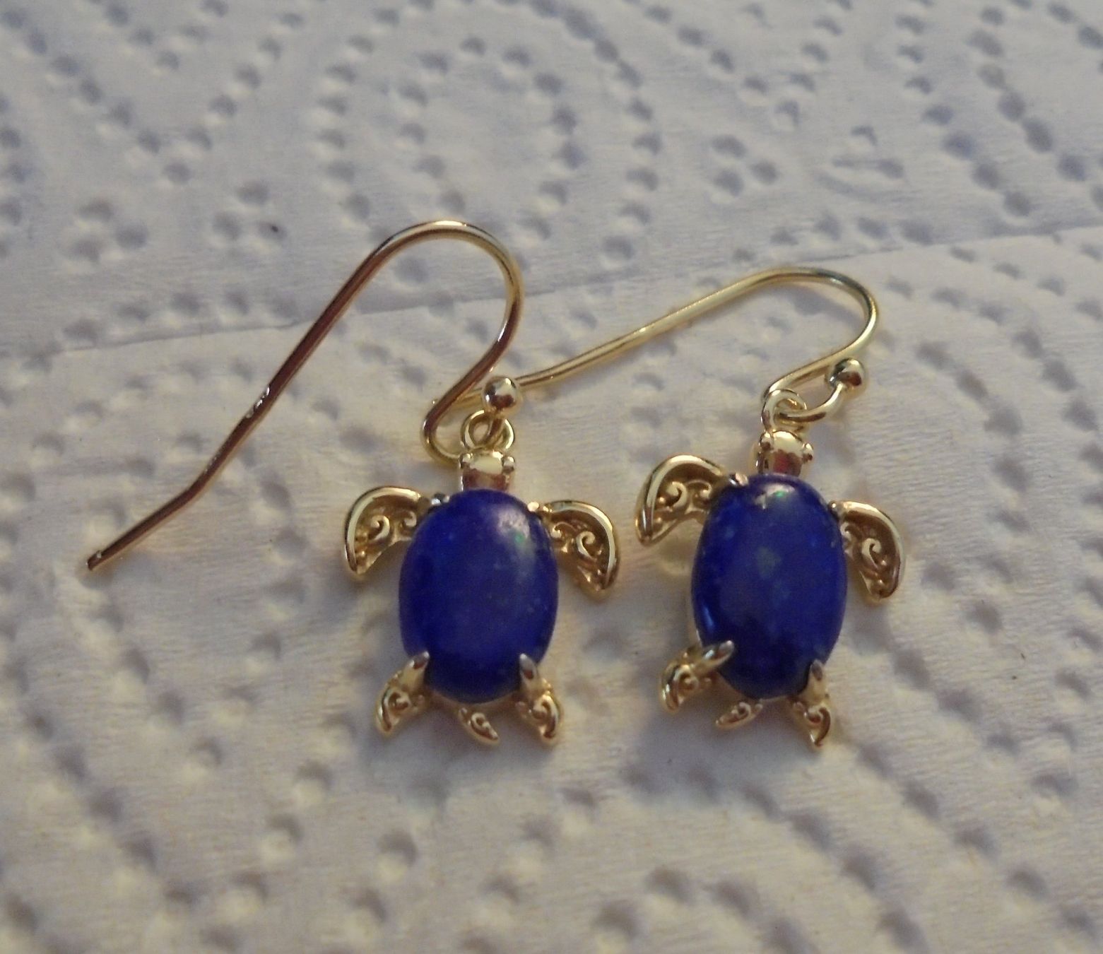 Orecchini pendenti & Orecchini a lobo: Echtschmuck: Lapislazuli Silberohrhänger, vergoldet – Nuovo (secondo la descrizione) da Zuchwil venduto da maumauchi 2