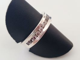 Elegante Silberring Gr. 17.3mm mit Zirkonia Steinen, 925