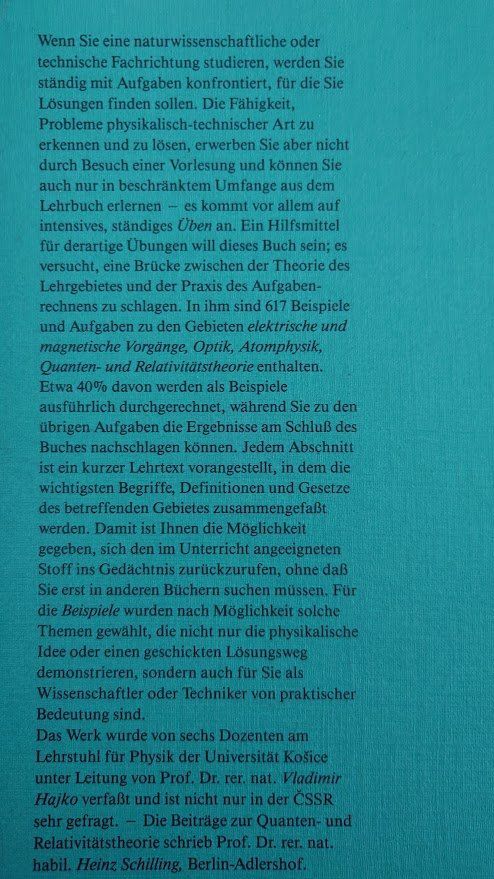 Bücher: Physik in Beispielen von Hajko/ Schilling – Gebraucht aus Rheinau von Nachtflug8 1
