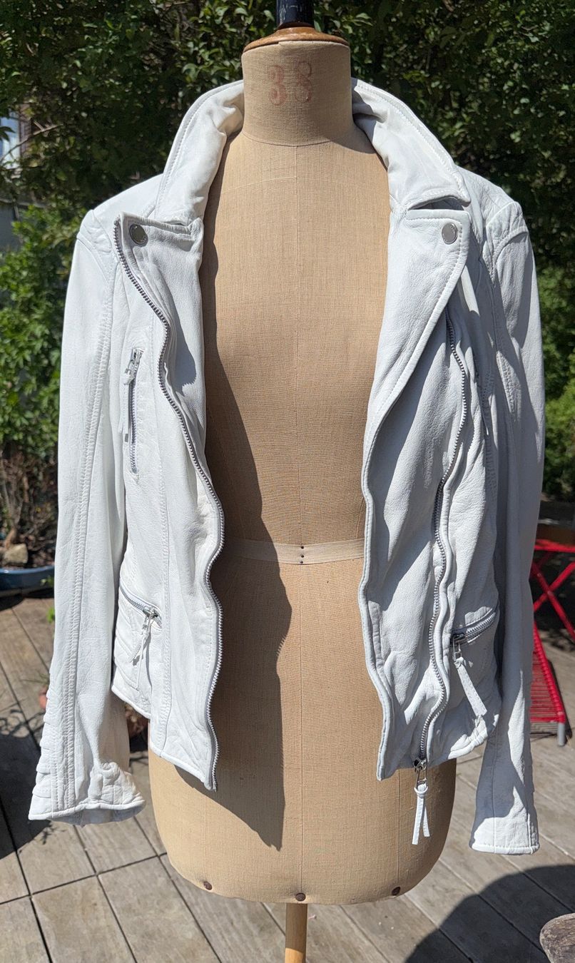 Jacken: Lederjacke Biker-Stil weiss Grösse 36/38 – Gebraucht aus Lostorf von Ka_schmi 1