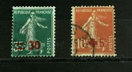 Frankreich Säerin roter Aufdruck/Aufdruck rotes Kreuz gestmp