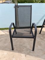 4 Chaises de jardin en métal et textile noir